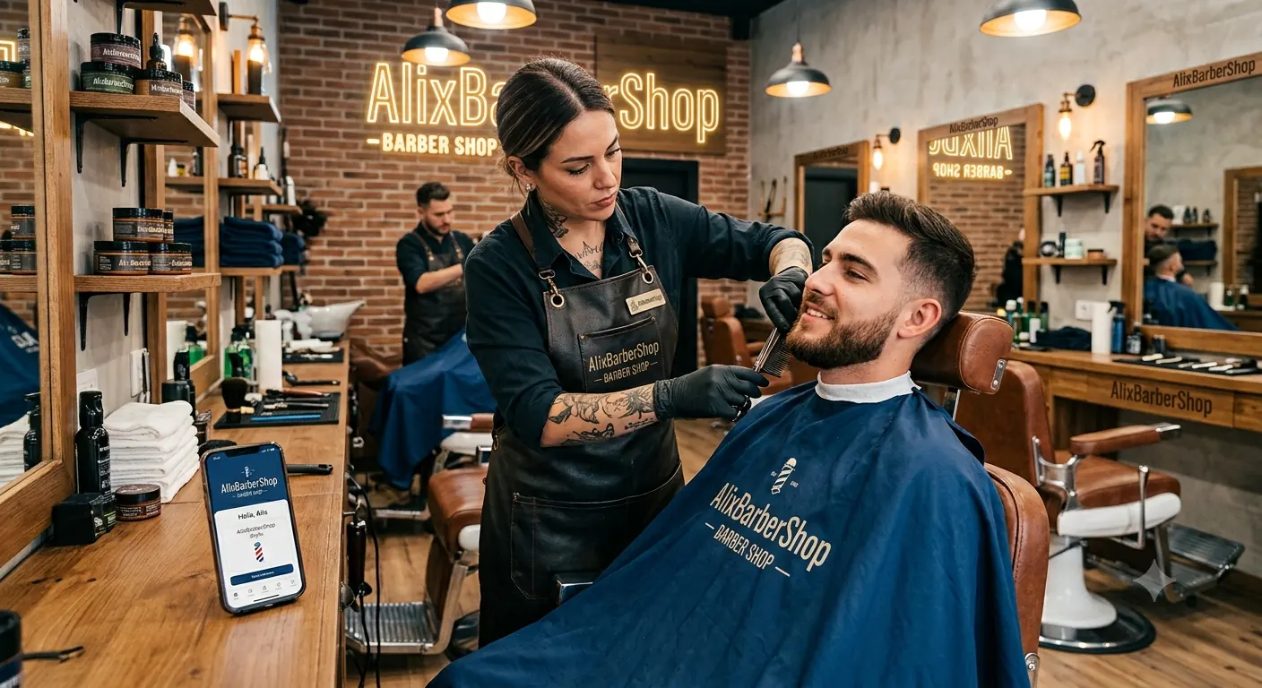 Experiencia AlixBarberShop: barbería profesional atendiendo a un cliente